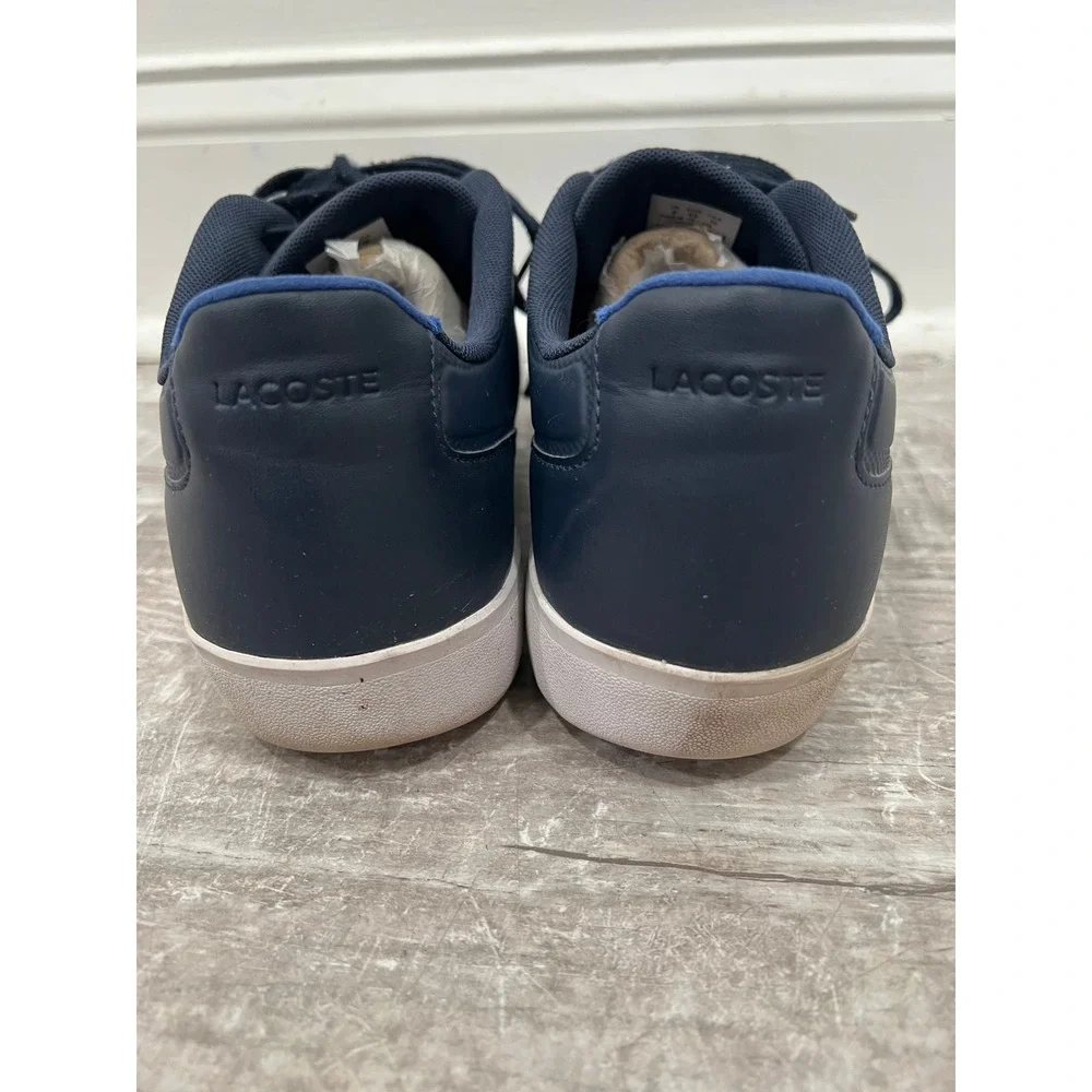 Lacoste Men's Tramline 116 Sneakers Navy Blue Mesh Vibram Sole Shoes Size 10